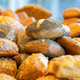 Pile of different types of freshly baked bread